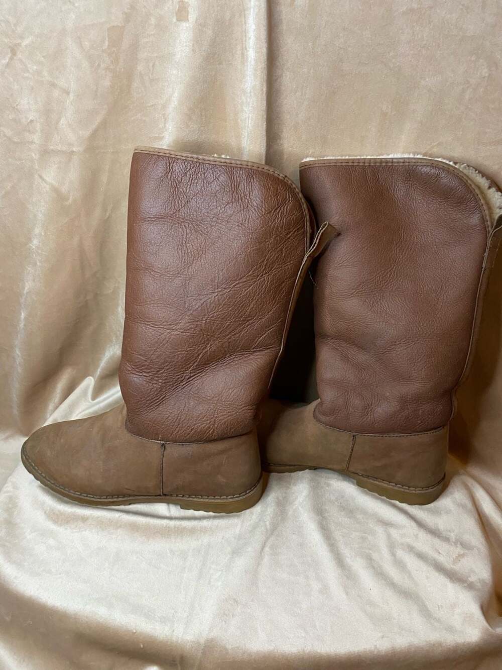L.L.Bean Draper England Leather Sheepskin Shearling Tall Winter Boots